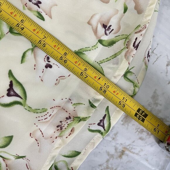 Boohoo Sleeveless Floral Frill Wrap Maxi Dress US 10 Ivory Cocktail Resort - Picture 13 of 14